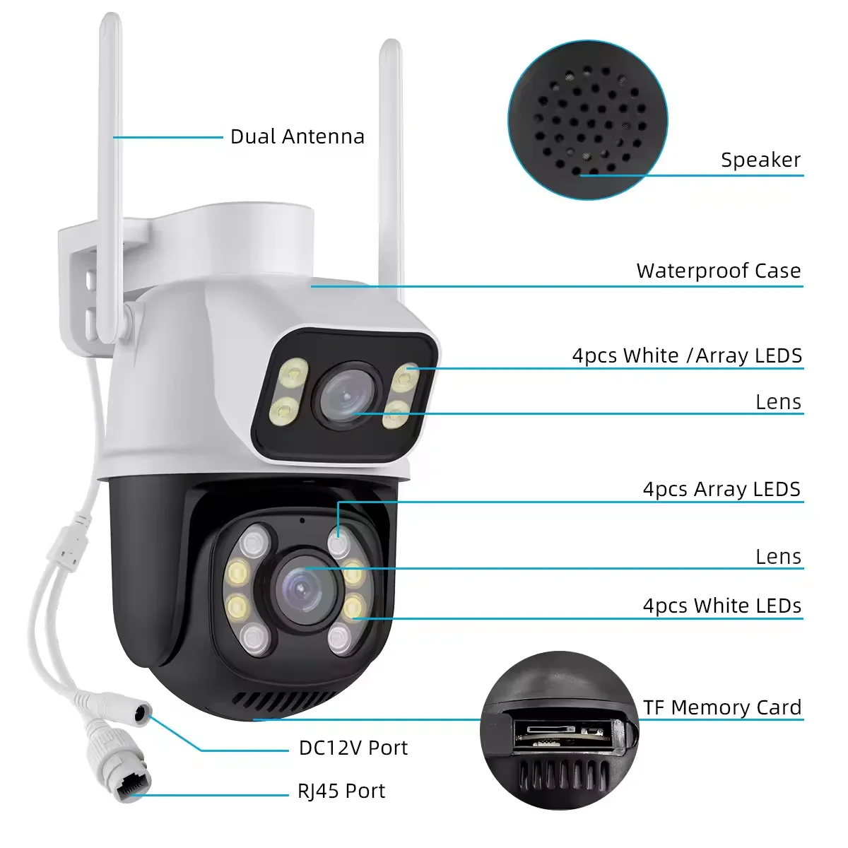 Hiseeu 4K 8MP PTZ Wifi IP Camera Dual Lens 5X Zoom Colorful night vision ONVIF Wireless Surveillance CCTV Cameras Security Prote - Image 6