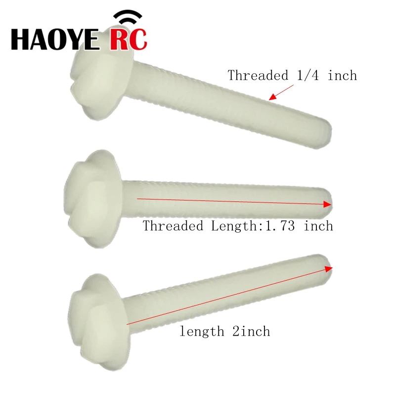 Haoye-Sistema Britânico Rosca Parafusos De Nylon, Parafuso De Cabeça De Hexágono De Plástico, 1.73 \