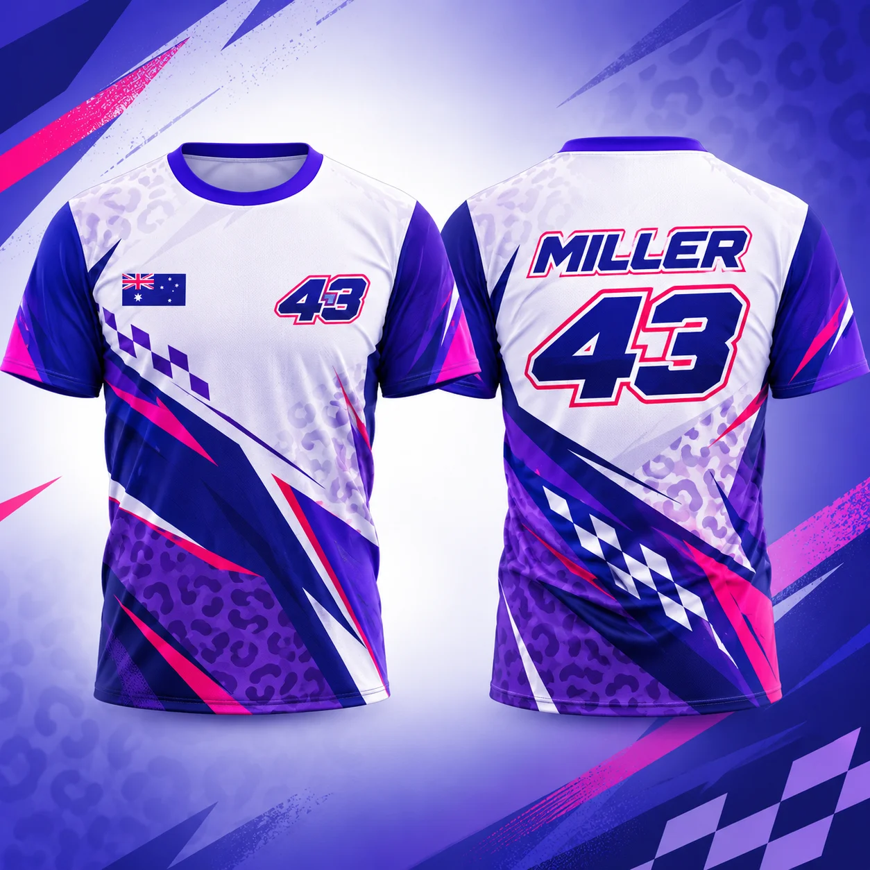 Miller 43 Mens Pro Motorcycle Racing Jersey Summer Track Day Casual Streetwear Unisex Motorsport Fan Gift Athletic Graphic Shirt