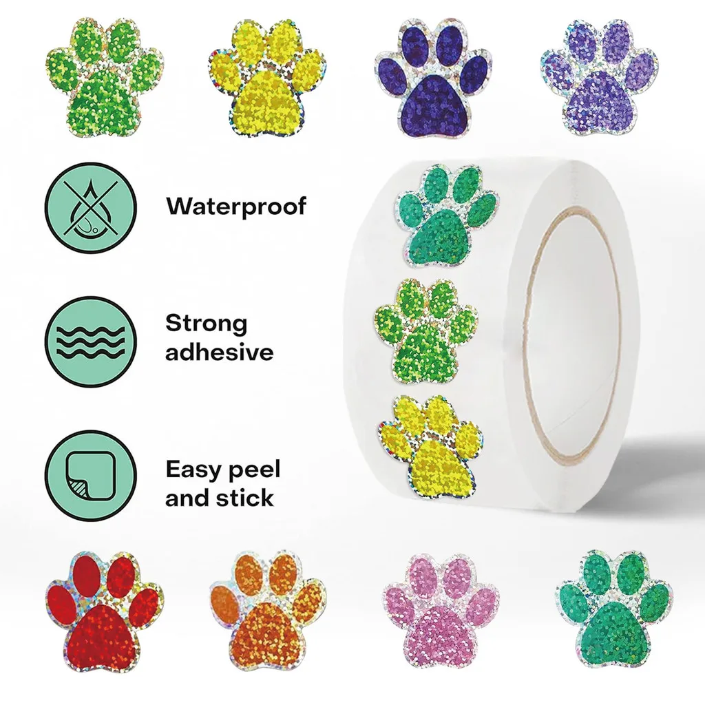 

Dog Paw Themed Washi Tape Roll (500 Sheets) - Cute Pet Decor Stickers for Scrapbooking, Envelope Seals & DIY AnimeWorlds Store