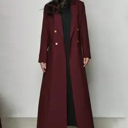 Burgundy Women Blazer Lengthening Lapel Double Breasted Formal Prom Custom Made Saudi Arabia Dress