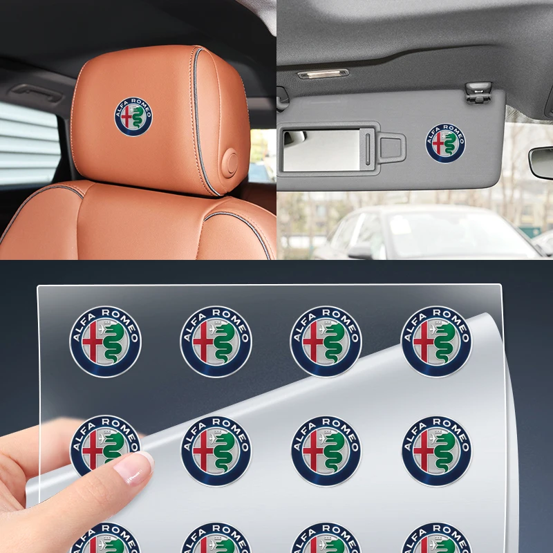 1/2/5/10pcs Car Stickers emblem Auto Decor Decals For Alfa Romeo Giulia Stelvio Giulietta 156 159 147 Mito Tonale Brera Disco V