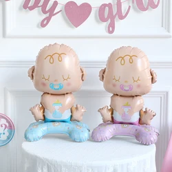 Self-Standing Baby Helium Balloon 3D Inflatable Boy Girl Foil Globos Gender Reveal Baby Shower Birthday Party Supplies Kids Toys