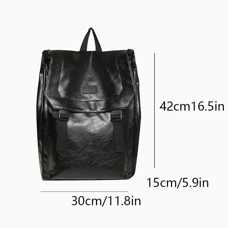 VC-mochila Vintage de cuero PU suave para hombre, diseño de tendencia, mochila de viaje de gran capacidad para ordenador, mochila escolar