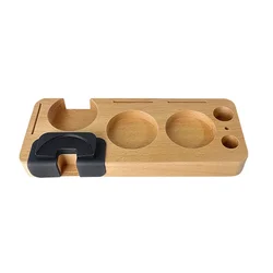 Coffee Tamper Holder  Multifunction Wooden 60mm Tamper Holder Portafilter Stand Coffee Tool Organizer