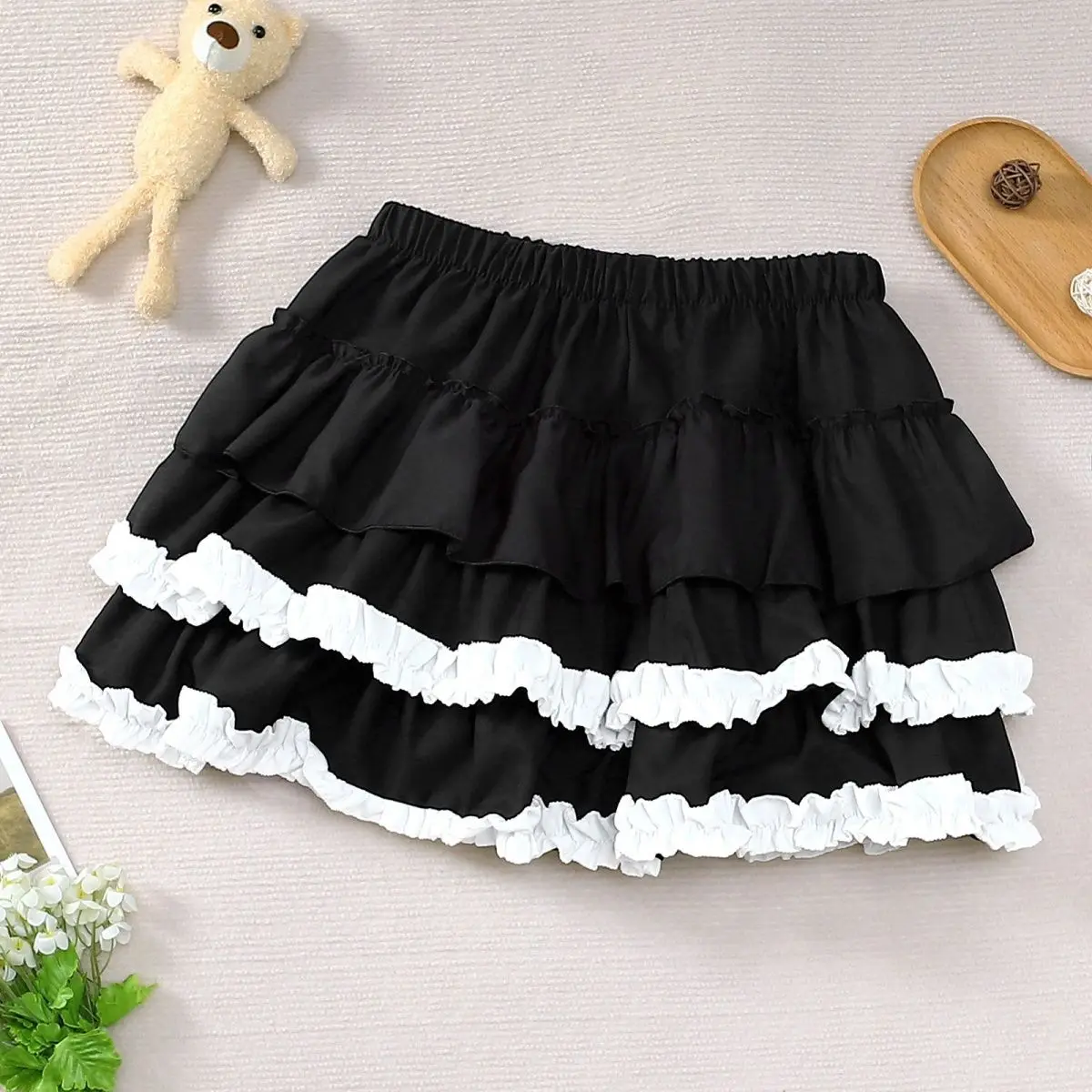 NONSAR Lolita Subculture Black Ballet Skirts Women Y2K Punk Pumpkin Crinoline Skirts Vintage Gothic Ruffled Cake Mini Skirt