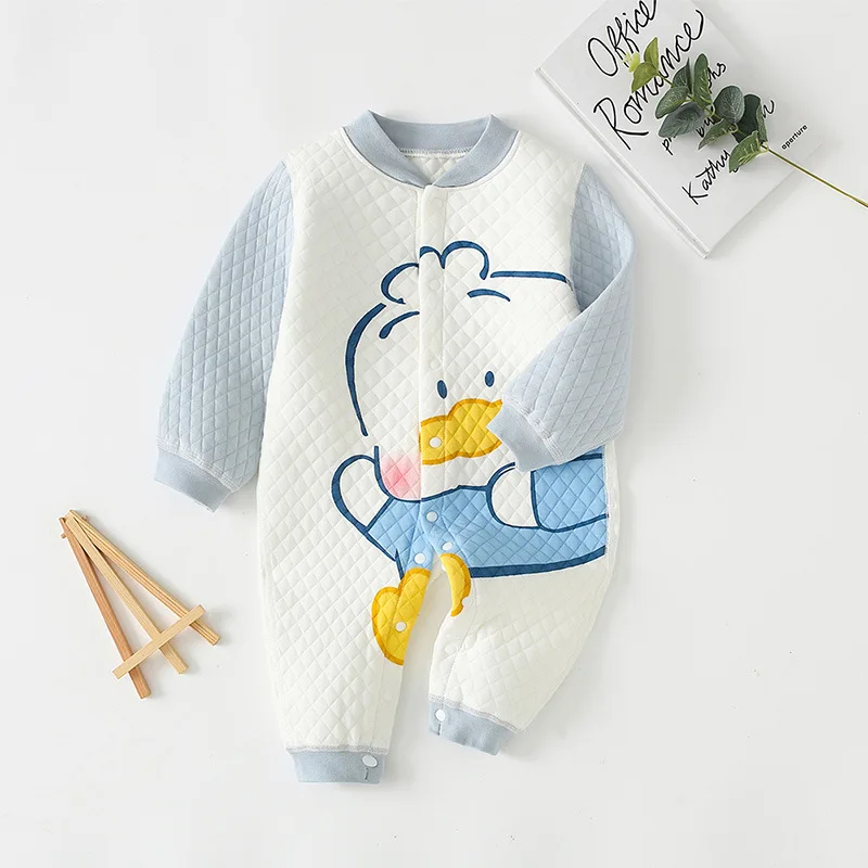 Newborn warm cotton clothes baby autumn and winter thickening Rompers baby cotton clothes