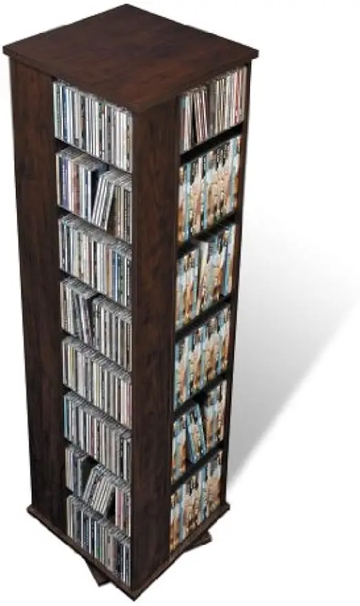 

Large Four-Sided Spinning Tower Storage Cabinet, Espresso