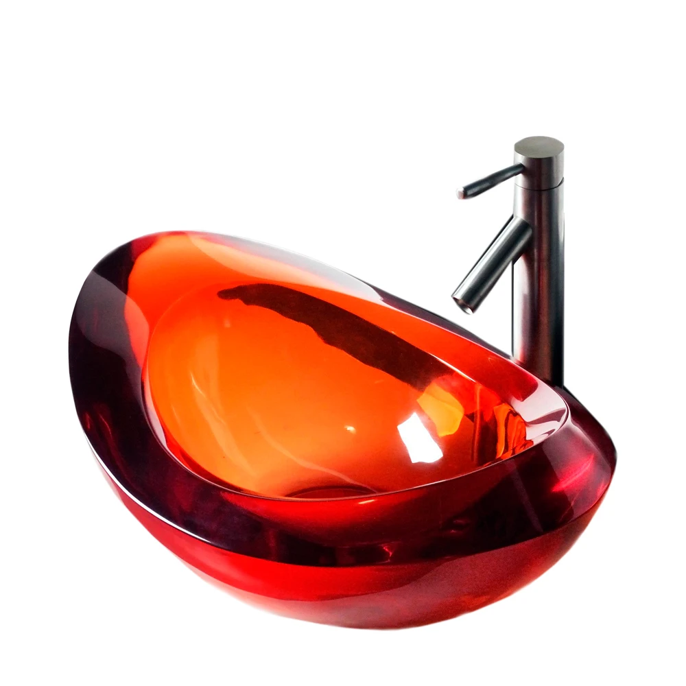 

Oval Colourful Resin Above Counter Washbasin Cloakroom Vanity Sink Vessel Basin 2011A