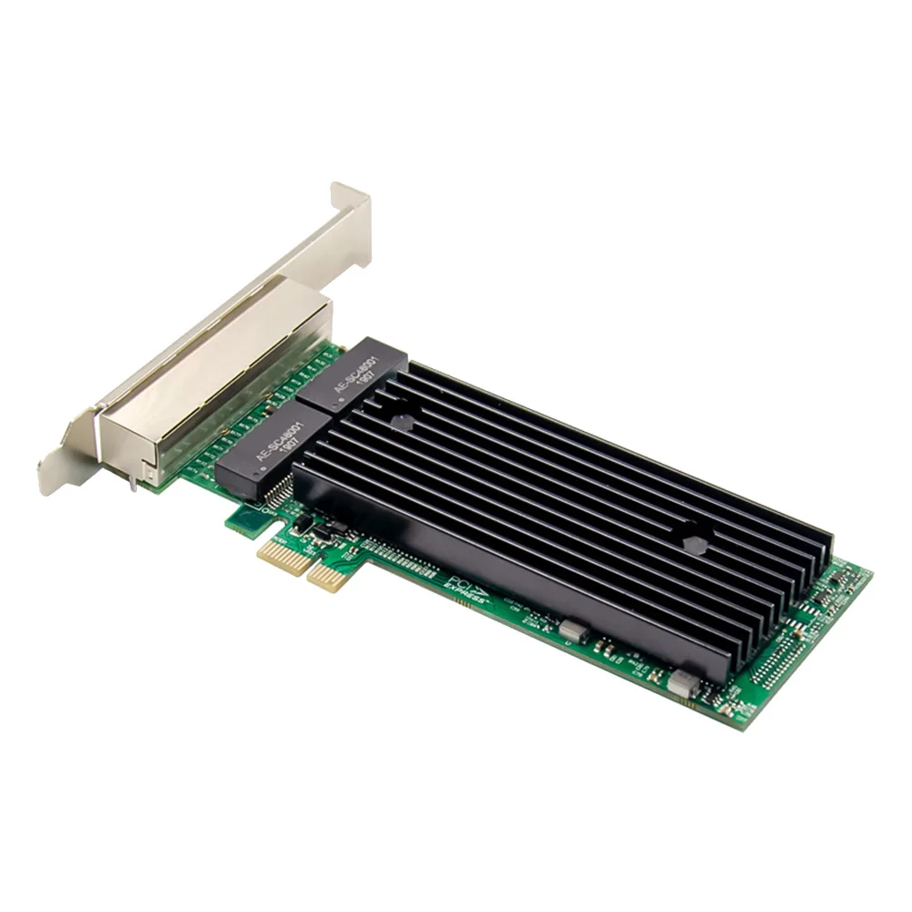 PCI-E 4 منافذ RJ45 Server 1X PCIe X1 82576 Chip 10/100/1000Mbps Lan رباعية المنافذ Server بطاقة شبكة جيجابت