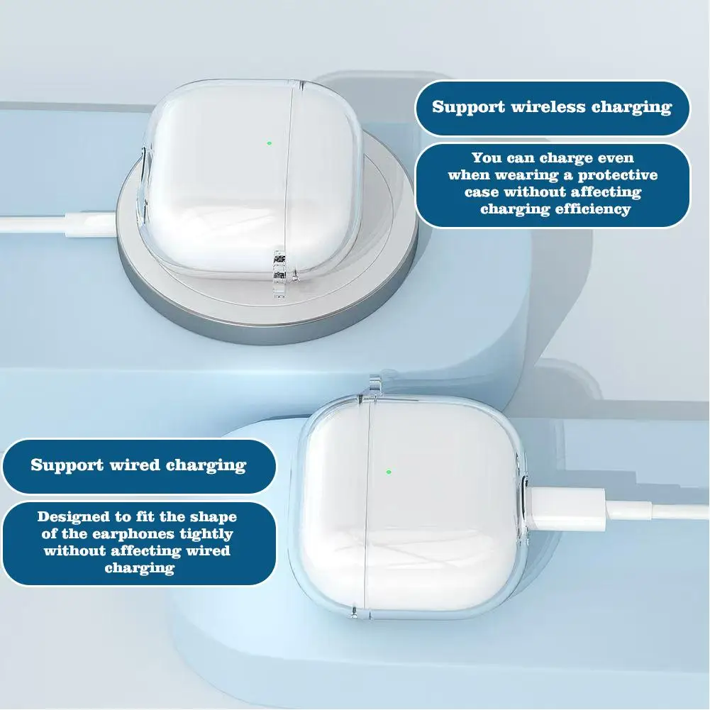 Clear Earphone Case Compatible For Apple AirPods 4 Generation Protective Case Cover For AirPods 4 TPU protective case