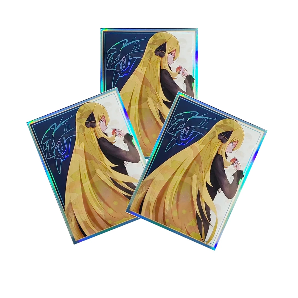 60 peças folha cynthia cartão manga holográfica anime menina ptcg tamanho padrão protetores de cartão mesa 67x92mm para os fãs