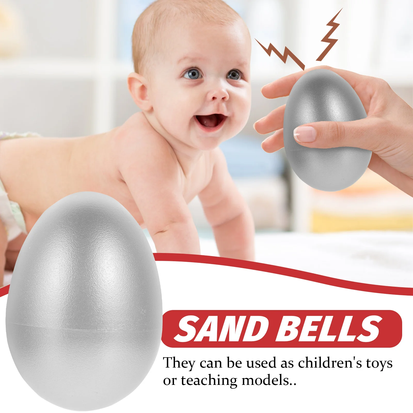 Toddler Musical Instruments Plastic Sand Shakers Silver Simulation Baby Balls Early Education Children Toys Gifts