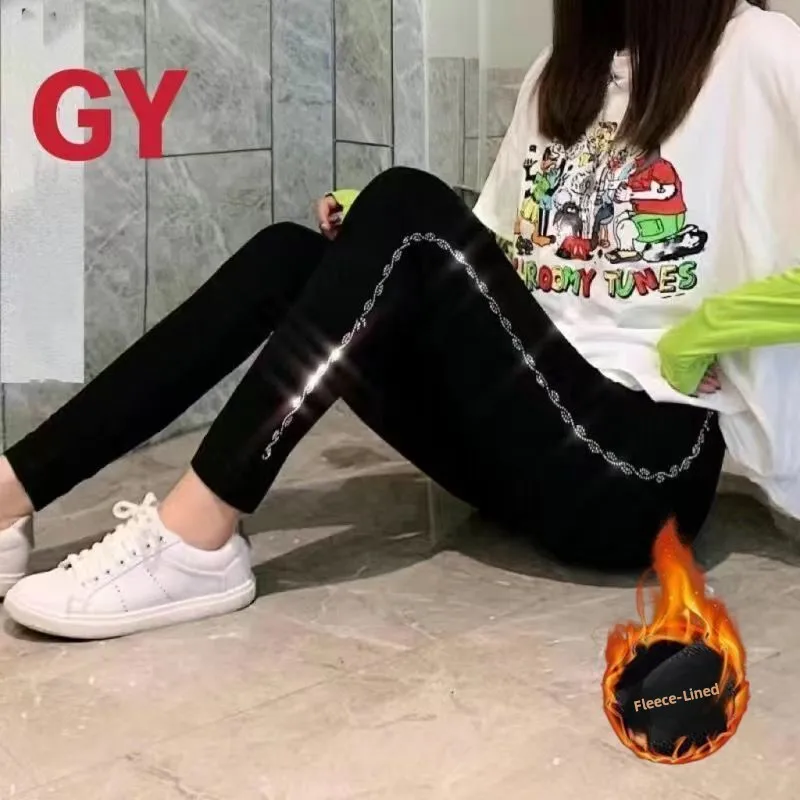 New Modal High Waist Warm Fleece Women's Yoga Pants plus Size Elastic Big Code Fat MM Long Pants Winter Collection