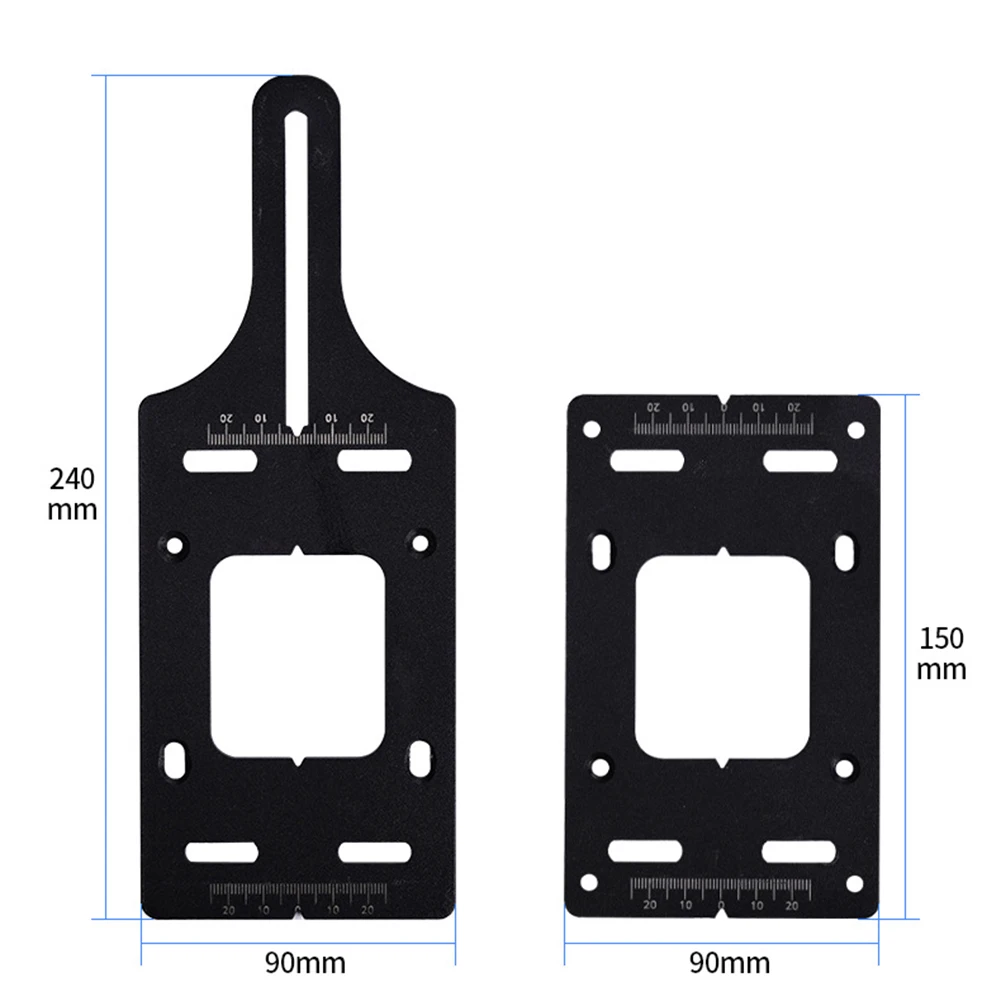 

Router Slotting Locator Tool with Slotted Aluminum Base for Edge Trimmer Supports 0-5cm Material Thickness Wood Plastic
