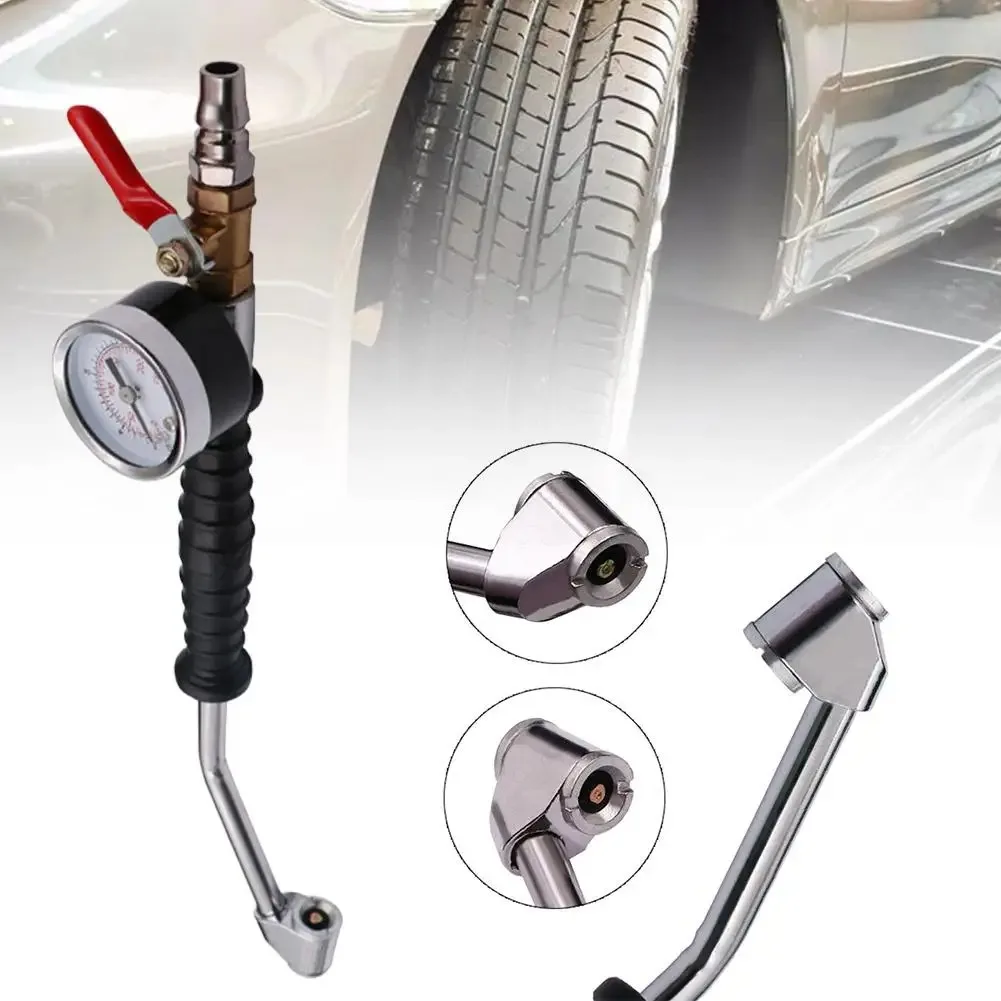 Inflador de Pneus com Manômetro 220PSI para Carro, Van e Bicicleta, Compressor com Válvula, Calibrador de Pressão, Peças Automotivas