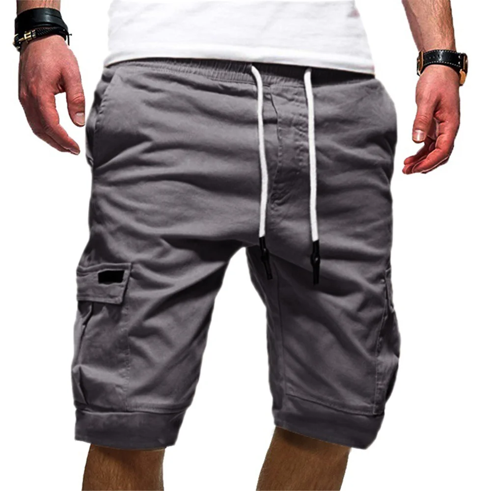 Nuevos pantalones cortos 100% de algodón a la moda de verano para hombre, pantalones cortos de Hip Hop de Color sólido, Capris informales con