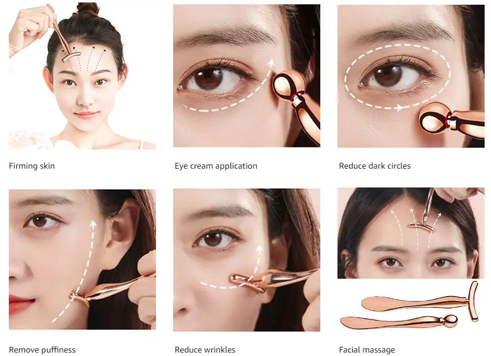 1PCS/2PCS Metal Eye Cream Applicator Wand Stick, Massager Tool for Facial Massage, Reduce Puffiness, Thin Face Magic Stick