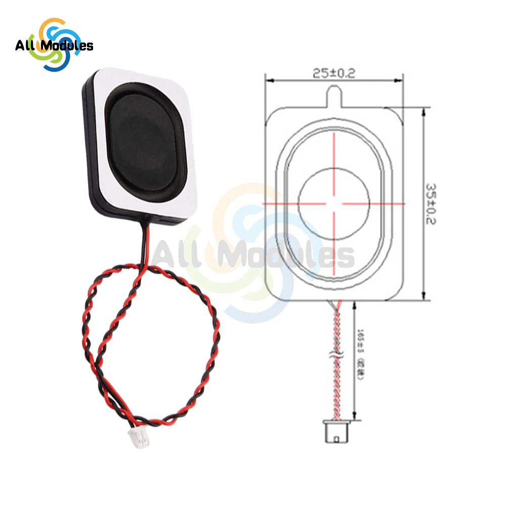 3525/2535 plastic inner magnetic cavity speaker high-quality materials 8 ohm 2W/4 ohm/3W full frequency BOX speaker