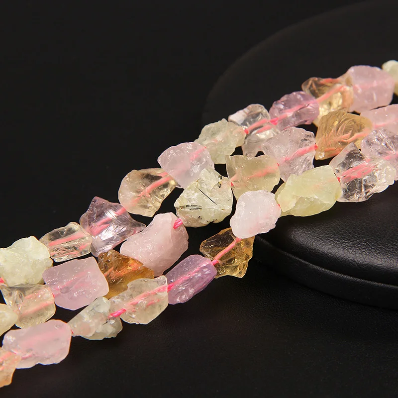 Raw Reki Irregular Freeform Quartz Rough Amethyst Citrine Prehnite Crystal Rock Mineral Specimen Beads For Jewelry Making Supply