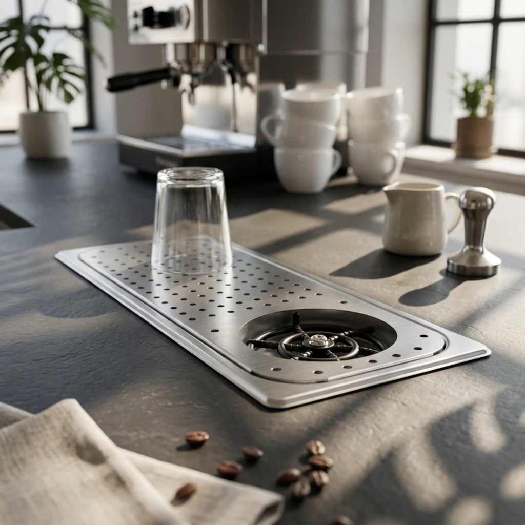 Bar Cup Washer with Perforated Panel Slim-Profile Inset Cup Washer Countertop Glass Rinser Compact Cleaning Tool Powerful