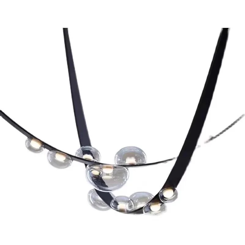 Nordic simple restaurant belt chandelier loft high villa duplex empty