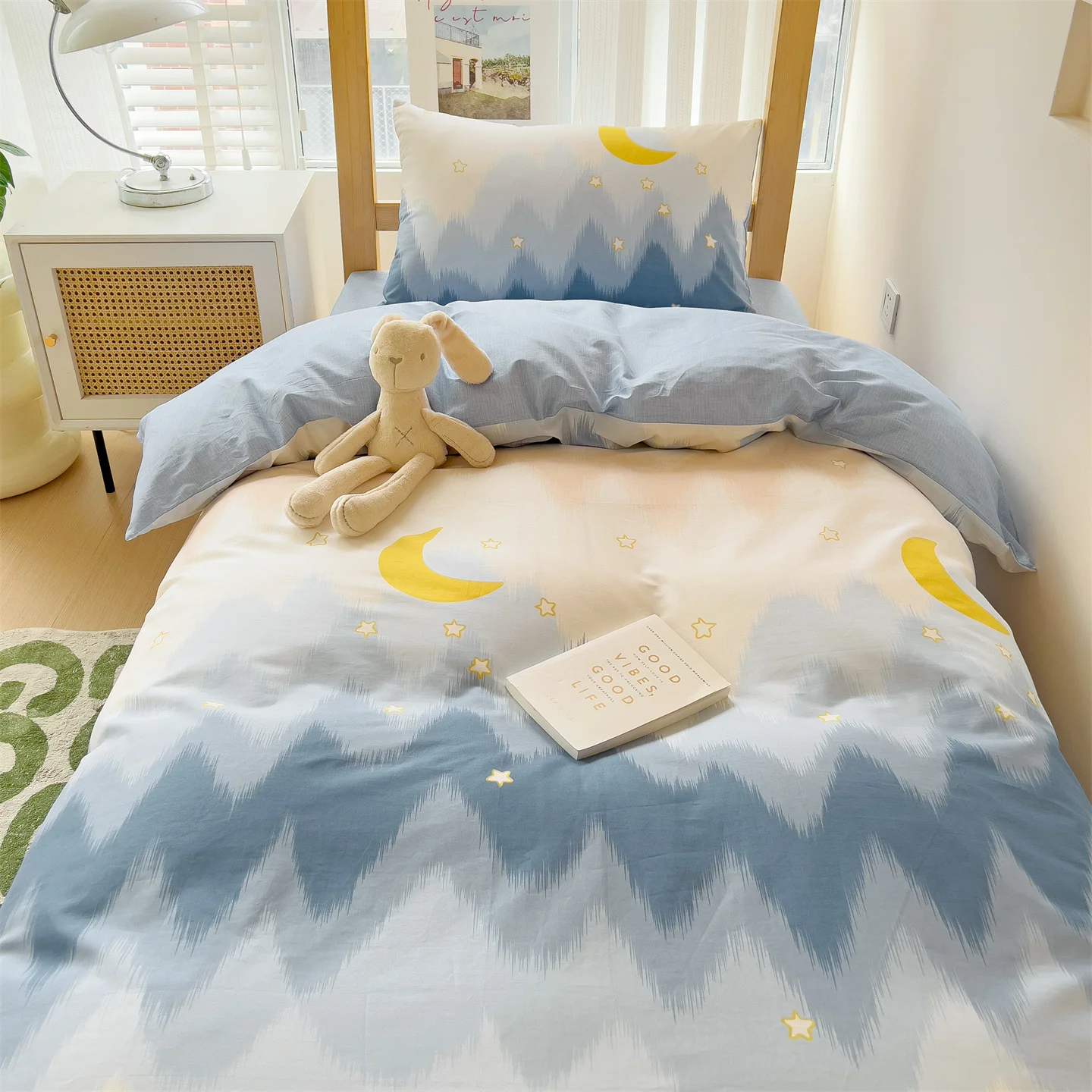K pop Style Back-to-School Pink Bedding Set Twin Full Queen Size Bed Girls Floral Bed Flat Sheet Pillowcase Kawaii Home Textile