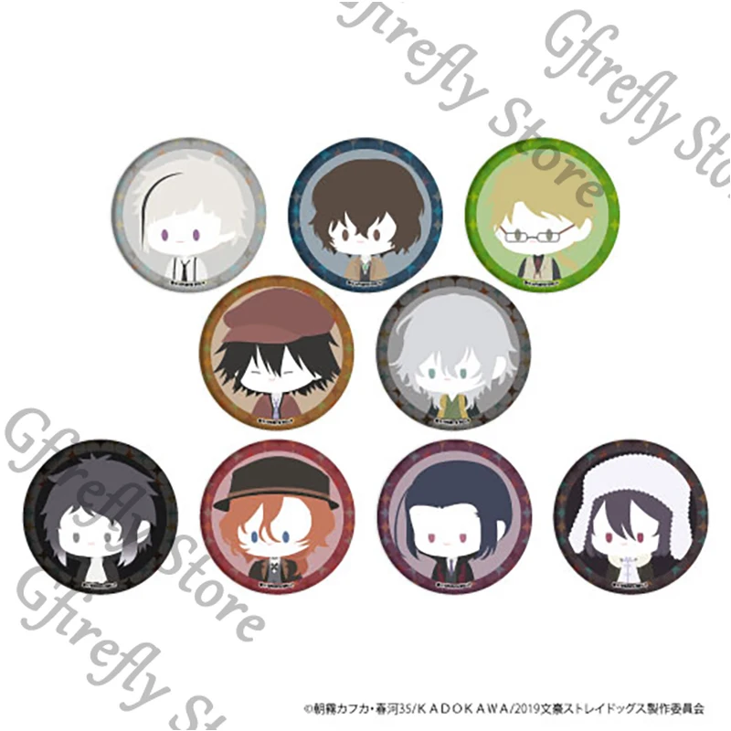 

Bungo Stray Dogs Gogol Fyodor D Dazai Osamu Badge Emblem Q Version Breastpin official Ornaments Tinplate High Quality Decor