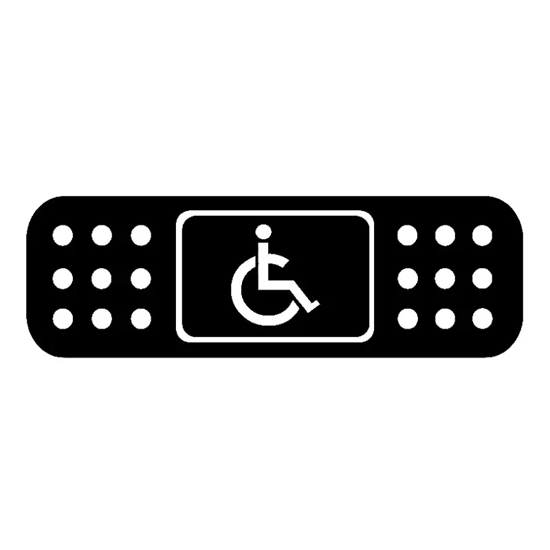 Fun BAND AID Handicap Wheelchair JDM Decal Car Sticker Black/Silver Vinyl 13.5*4.1CM