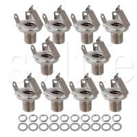 10 pcs MONO 6.35mm GUITAR JACK SOCKET CHROME