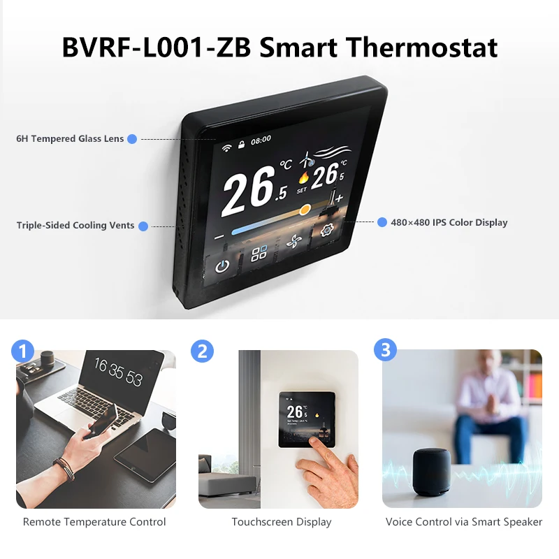 ZigBee VRF Central Air Conditioning Thermostat Digital Temperature Controller Tuya Smart Life Remote Control Home Automation