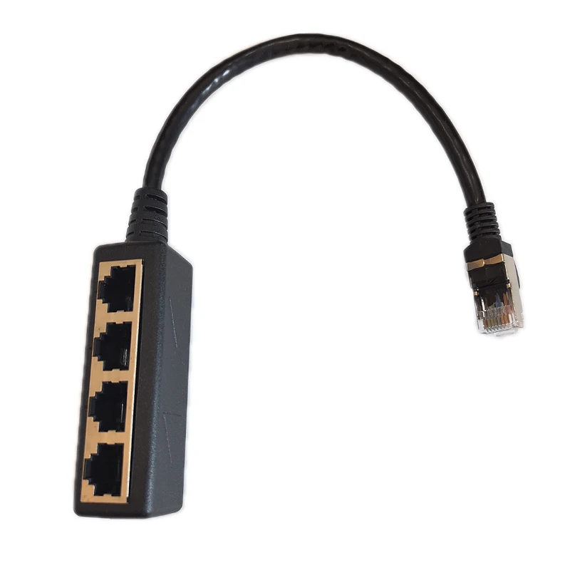 

RJ45 Cable Splitter Converter 1 Male In to 4 Female Out Network Cable Extend Adapter