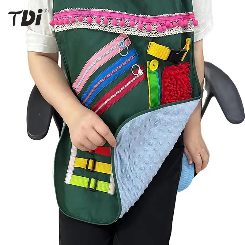 

Dementia Patients Sensory Toy Elderly Awareness Training Tools Multifunction Alzheimer Fidget Anxiety Relief Educational Apron