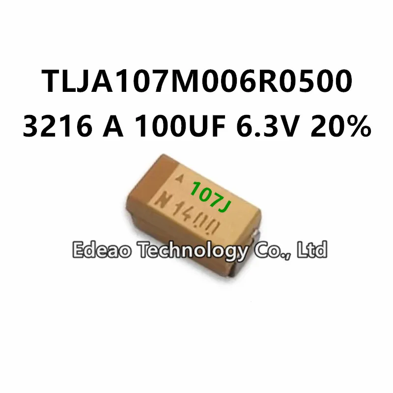 تانتالوم ، من النوع أ ، 3216A ، من من ، من ، السعة ، السعة V ، ± وعلامات: 107J ، TLJA107M006R0500 ، SMD ، 10 قطعة ، جديدة