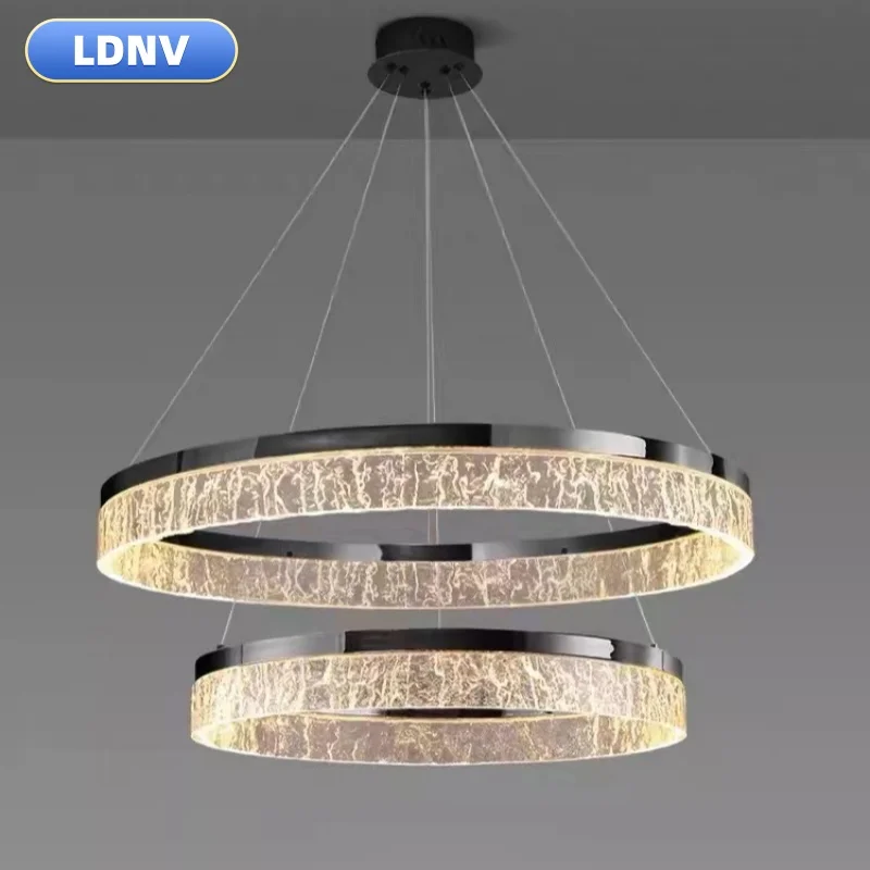 Circle Ring Modern Led Pendant Light Ceiling Mounted Chandeliers Lighting Hanging Lamp for Table Dining room Kitchen Living room