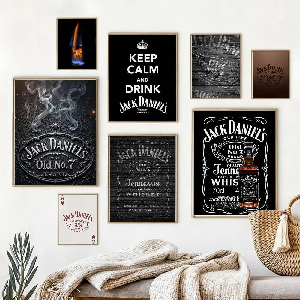 

J-Jack Retro D-DaNiels Poster Waterproof Wall Art Sticker For Bar Living Room Vintage Decor High Quality Print Gift