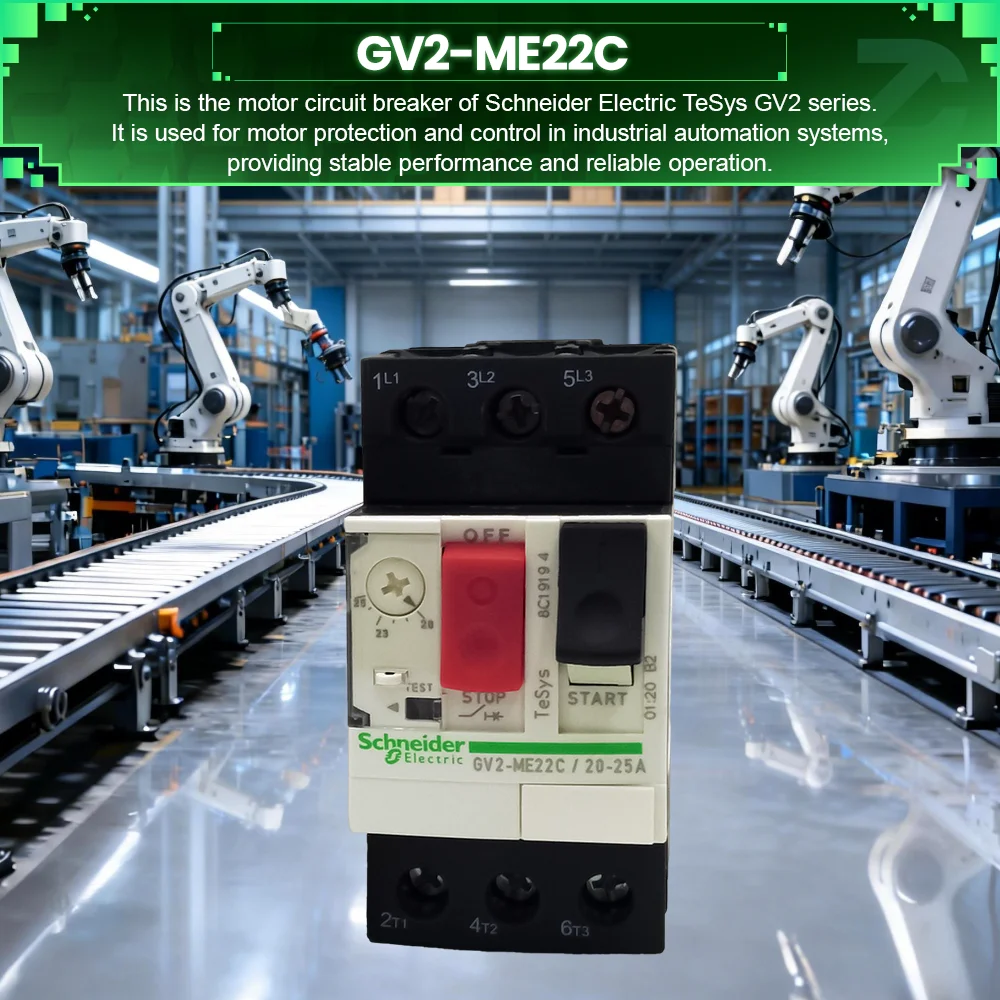Sch-nei-der Brand New Original in Stock TeSys GV2-ME 20-25A Motor Circuit Breaker GV2-ME22C Motor Protector Overload Protection view 4