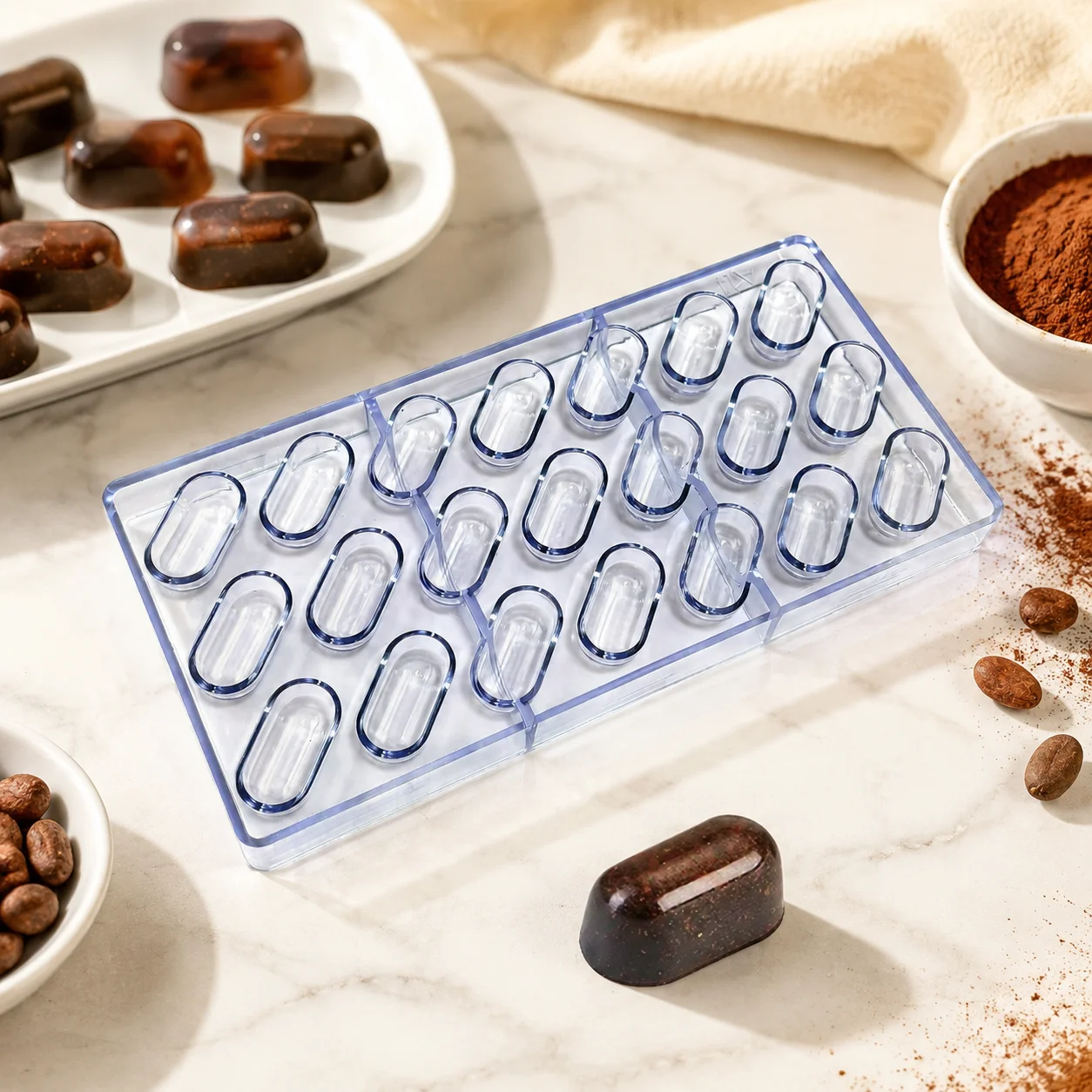 Polycarbonate Small Capsule Chocolate Mold, Beginner Friendly Candy Bonbons Baking Mould