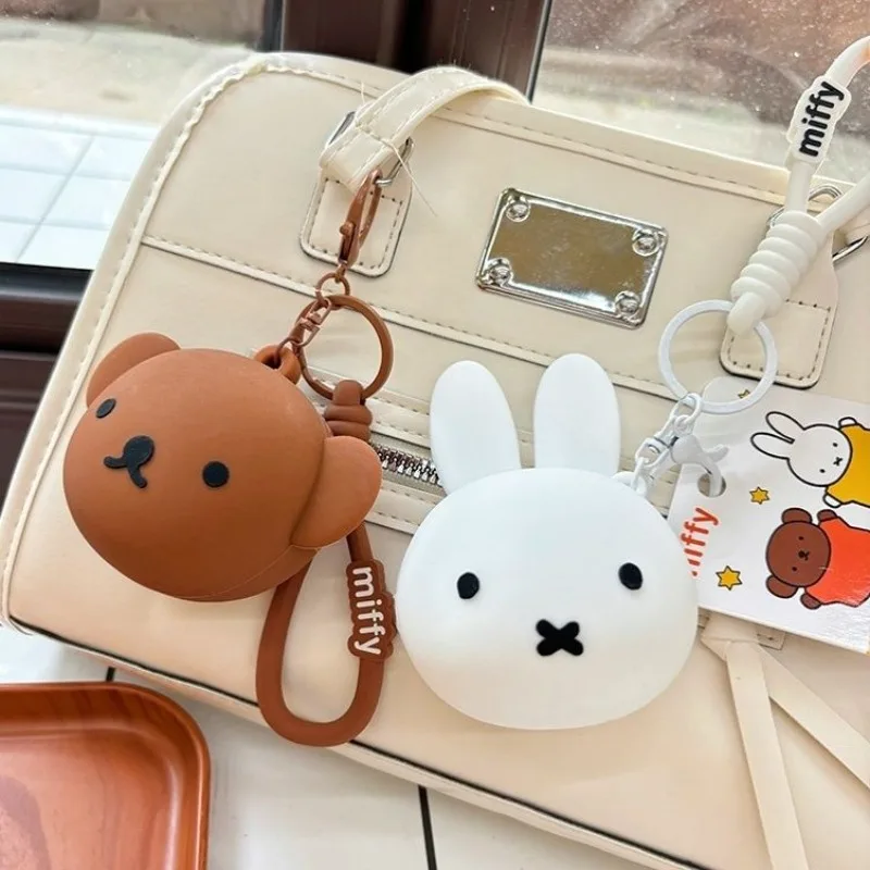 ميفي Kawaii أرنب محفظة نسائية للعملات المعدنية حافظة سماعة أذن صغيرة المفاتيح لينة سيليكون الأزواج مخلب مع سماعة الحقيبة للجنسين هدية مثالية