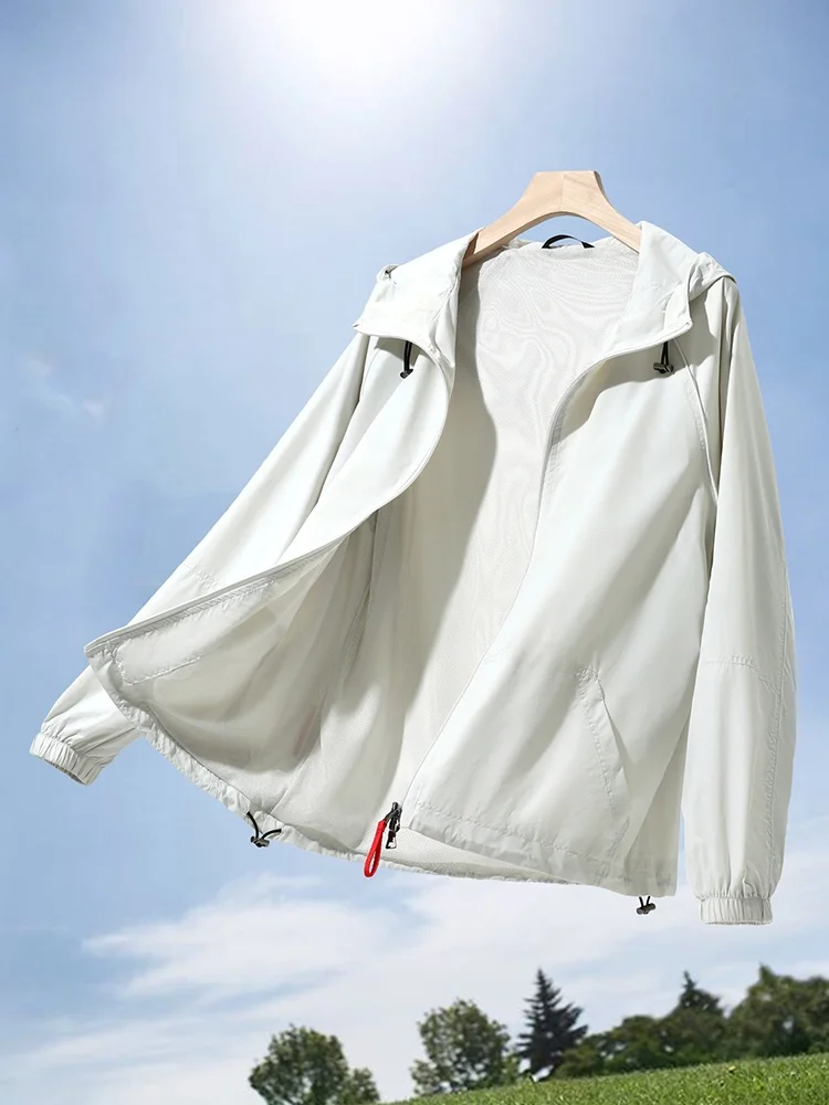 

Новая мужская легкая куртка Johnson25 с капюшоном, защитой от солнца, модная, свободного кроя, из нейлонового волокна, ветрозащитная, с длинными рукавами