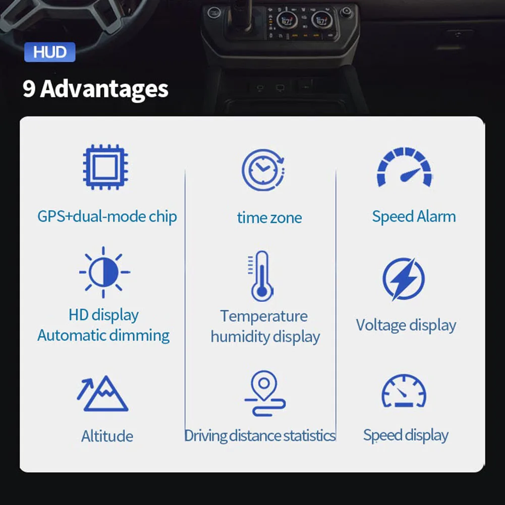 

4.7 Inch Screen Head-Up Display Windshield Warning GPS Tracker Car Speedometer Security Alarm Multi-functional Auto Accessories