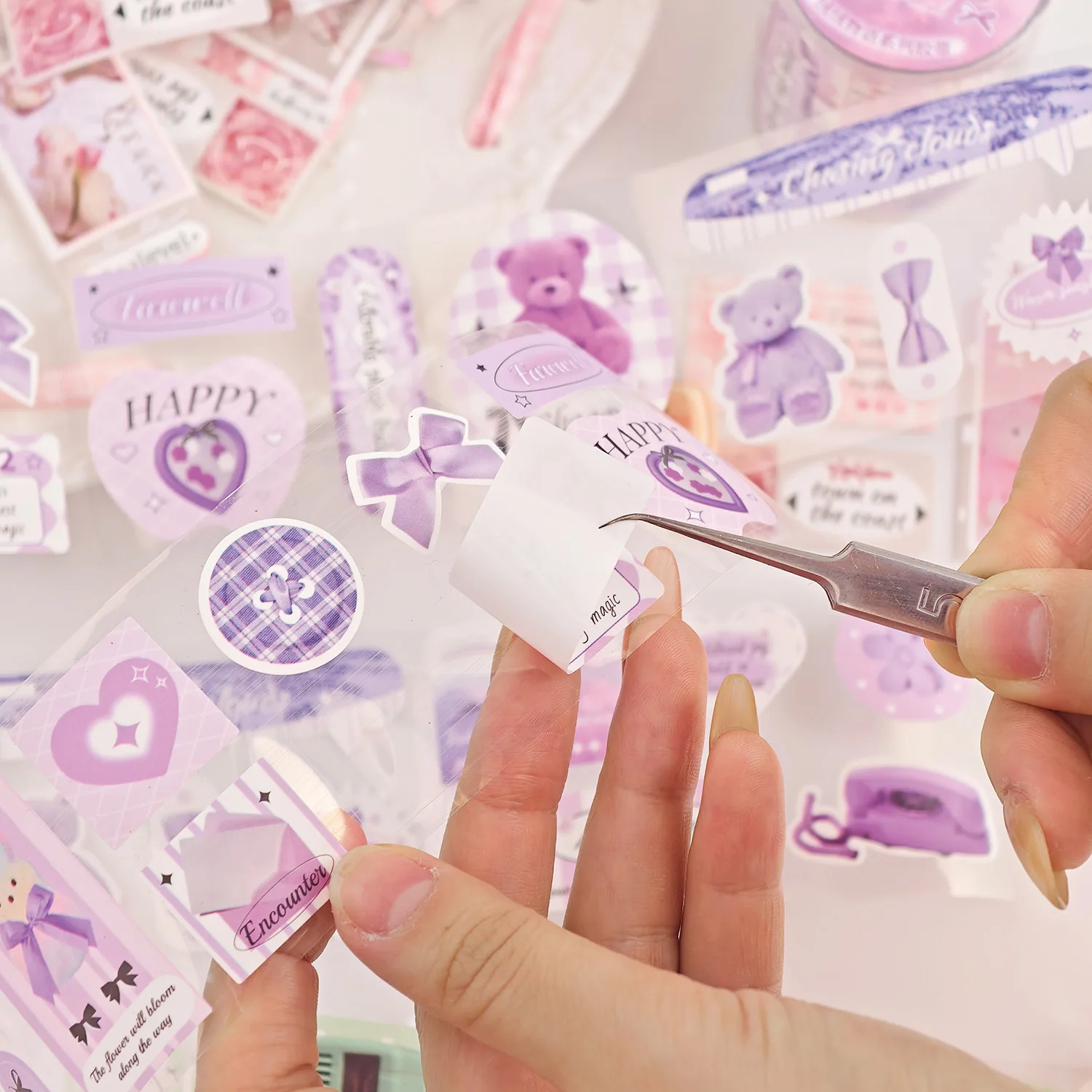 Handbook Tape, Velvet Story Series, Korean Cute Handbook DIY Sealing Decorative Material Stickers