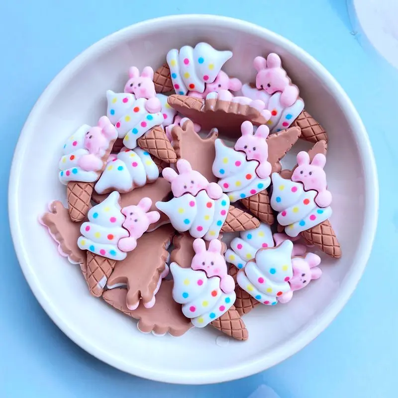 20Pcs New Cute Resin Mini Cartoon Ice Cream Series Flat back Scrapbooking DIY Jewelry Craft Decoration Accessories