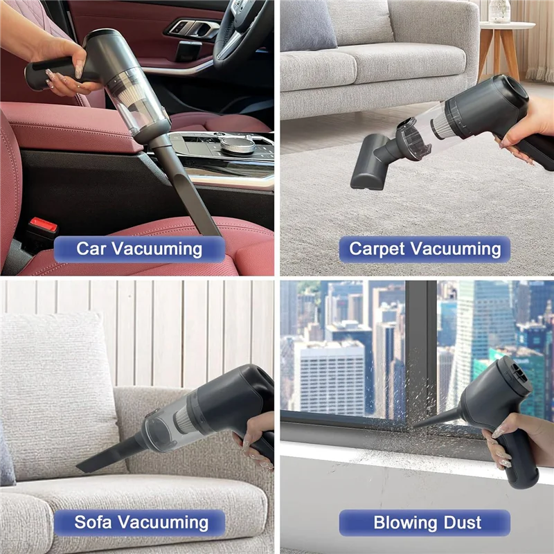 ハンドヘルド掃除機コードレス、車用掃除機ポータブル充電式3 in 1ダストバスター&エアブロワー&ポンプ、5.5Kpaハンド