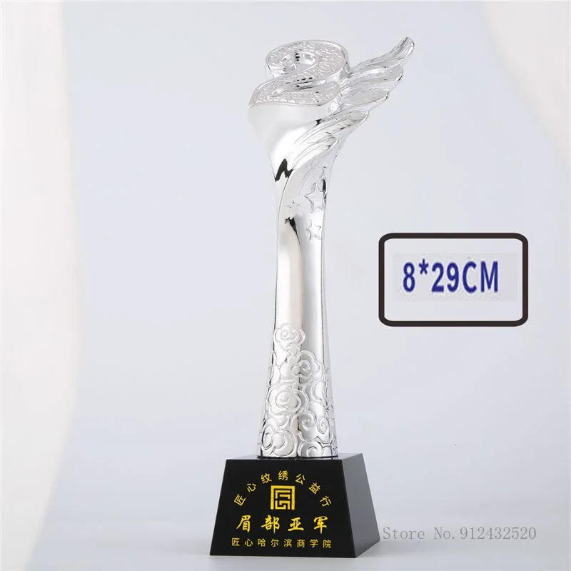 Customized Resin Trophy Home Decor, Lettering Crystal Base, 123 Numbers, Award, Excellent Souvenirs, Gold, Silver, Copper, 1Pc