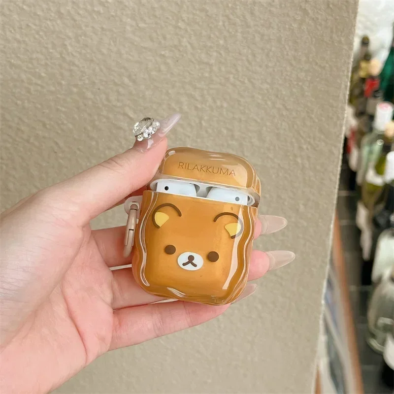 Couple Cartoon Bear Case for AirPods 4 Airpod 1 2 3 Pro Pro2  Bluetooth Earbuds Charging Box Protective Earphone Case Cover