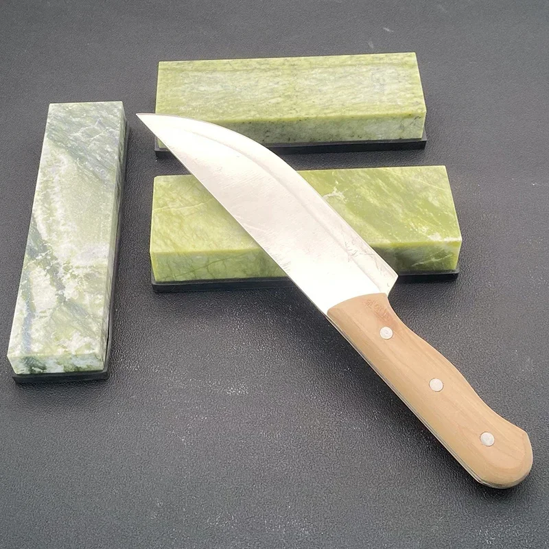 Big green sharpening stone base Natrual agate Boron carbide whetstone bar kitchen knife sharper oil honing whetstone Apex edge