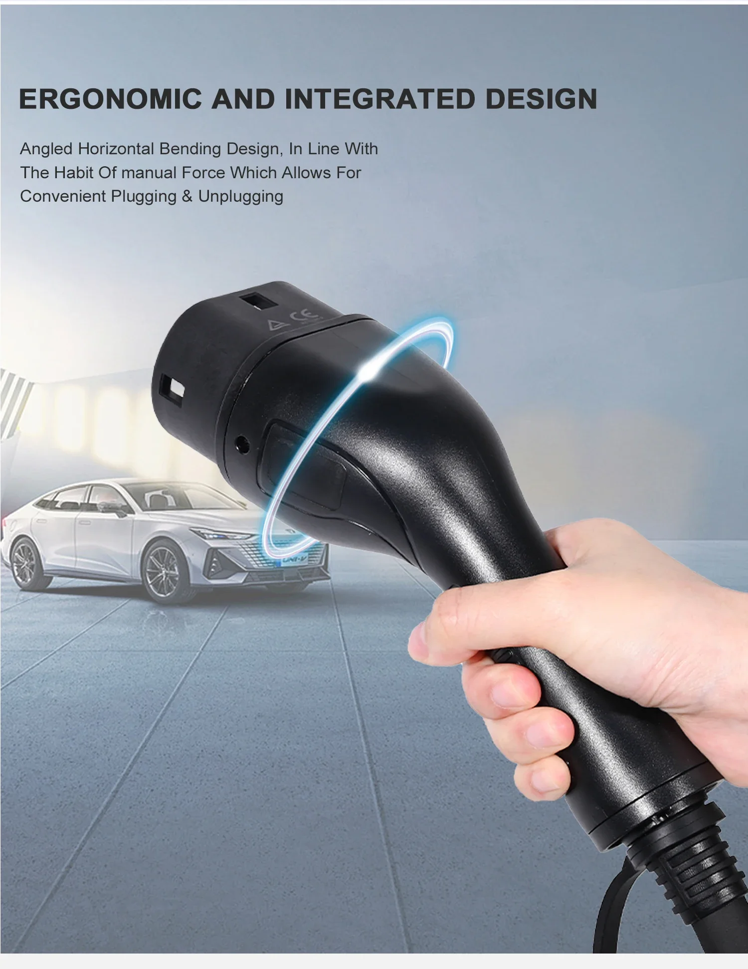 EVcharger4U tipo 2 EV cavo a spirale di ricarica 1 fase 32A 7KW 7M, 3 fasi 22KW 5M modalità 3 cavo di ricarica a spirale per auto elettrica CE TUV