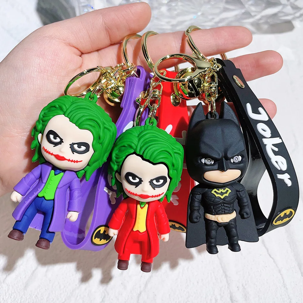 LLavero de muñeca con imagen de Joker de dibujos animados de Anime Harley Quinn, llavero bonito, joyería de mujer maravilla, juguetes de Navidad para Halloween, regalo