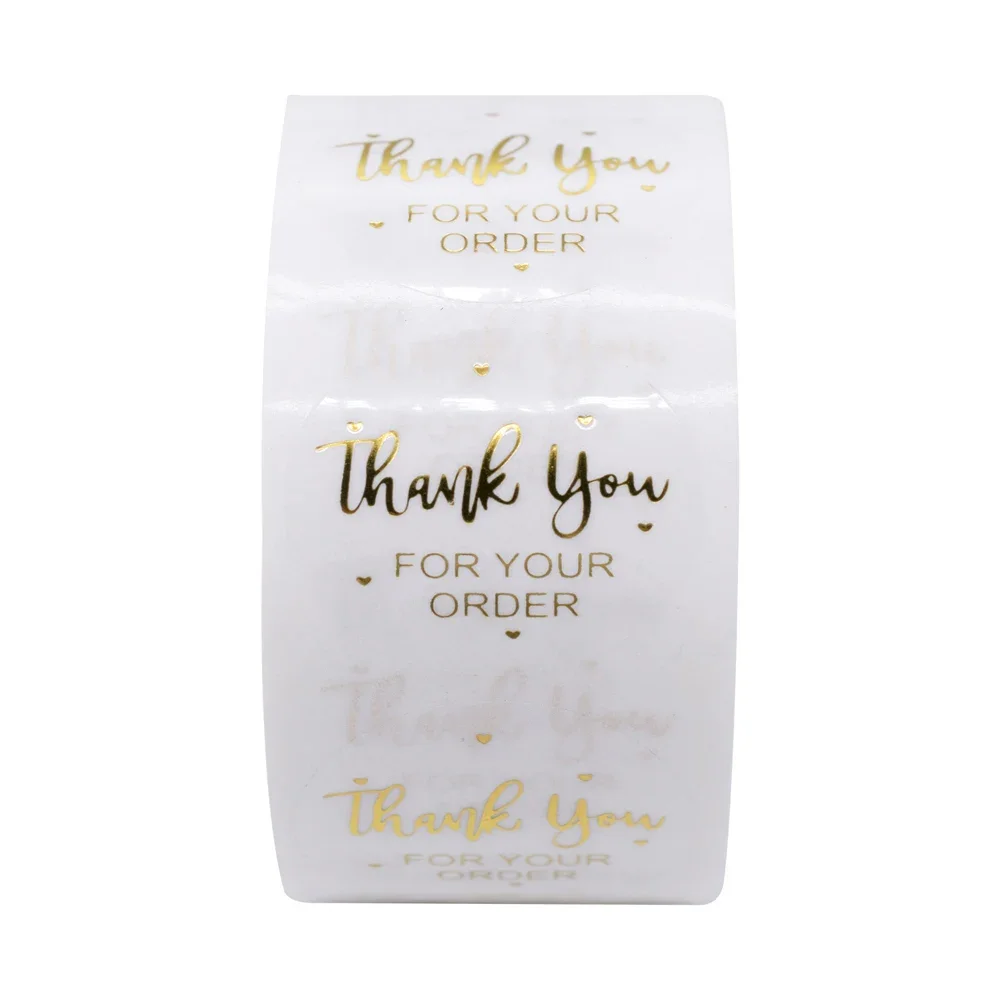 100-500 قطعة ملصقات شفافة شكرًا لك على طلبك ملصقات الختم لمتجر الأعمال حزمة القرطاسية ملصق #5